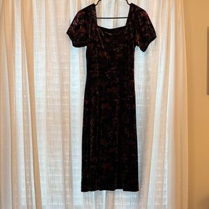 LOFT velvet midi dress